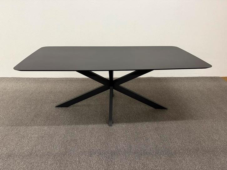 Rechthoekige eettafel HPL zwart 200x100, Huis en Inrichting, Tafels | Eettafels, Zo goed als nieuw, 100 tot 150 cm, 200 cm of meer
