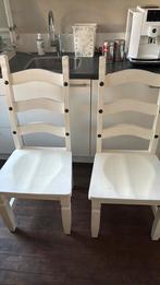 2-6 witte houten stoelen, Ophalen of Verzenden, Gebruikt, Wit