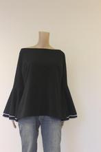 Zwarte trui met witte bies maat 48/50, Kleding | Dames, ., Zwart, Trui of Vest, Ophalen of Verzenden