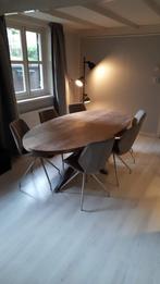 Ovale houten eetkamertafel, Huis en Inrichting, Tafels | Eettafels, Ophalen, Gebruikt, 100 tot 150 cm, Vijf personen of meer