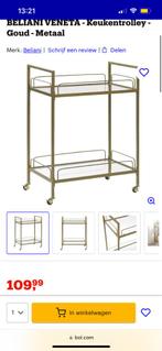 keuken trolley - drank trolley - goud & glas, Ophalen, Gebruikt