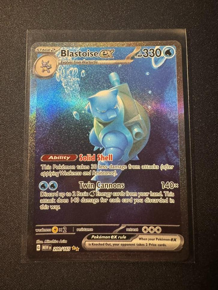 Blastoise ex 200/165 - MEW 151, Hobby en Vrije tijd, Verzamelkaartspellen | Pokémon, Nieuw, Losse kaart, Ophalen of Verzenden