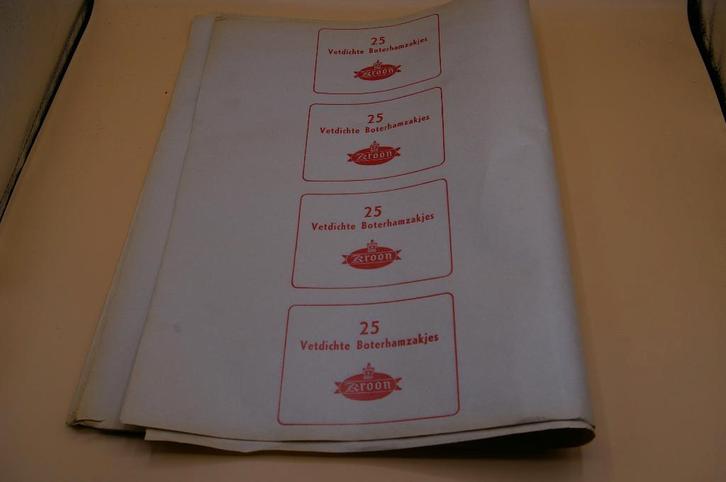 Antiek inpakpapier Vetdichte Boterhamzakjes, Antiek en Kunst, Curiosa en Brocante, Ophalen of Verzenden