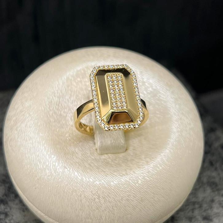 14 karaats gouden ring prachtig nieuw model, Sieraden, Tassen en Uiterlijk, Ringen, Zo goed als nieuw, Heer, 20 of groter, Goud