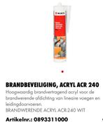 Wurth Brandwerende Acrylaatkit wit 310 ml, Doe-het-zelf en Verbouw, Schildersmaterialen, Ophalen, Nieuw, Overige typen