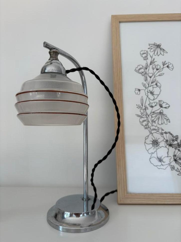 Antieke Franse tafellamp, art deco lamp, nachtlamp, Antiek en Kunst, Antiek | Lampen, Ophalen of Verzenden
