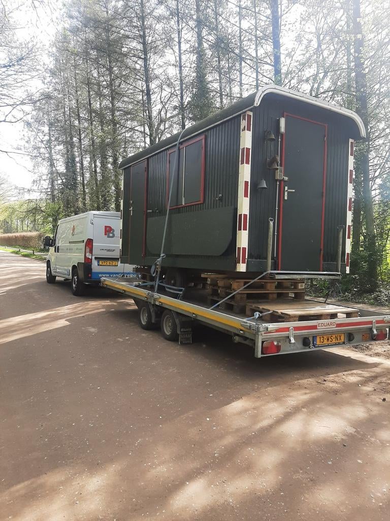 Pipowagen transport pipowagen vervoeren schaftkeet transport