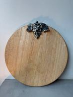 Ronde borrelplank met metalen druiventros, Huis en Inrichting, Ophalen of Verzenden, Zo goed als nieuw