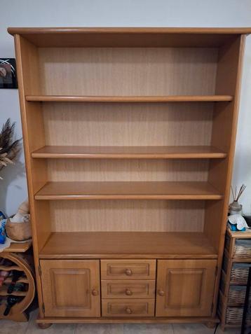 Houten Boekenkast met Deuren en Lades beschikbaar voor biedingen