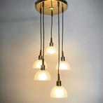 Vintage, retro cascade hanglamp, 5 glazen kapjes Massive, Ophalen, Vintage, retro, Gebruikt, -