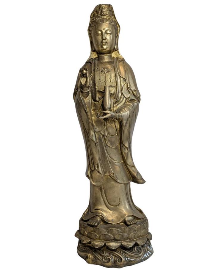 Chinese bronzen Guanyin (Kwan Yin), Huis en Inrichting, Woonaccessoires | Boeddhabeelden, Gebruikt, Ophalen of Verzenden