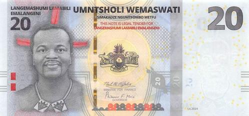 Eswatini 20 Emalangeni 2024 Unc pn 44Ba, Postzegels en Munten, Bankbiljetten | Afrika, Los biljet, Overige landen, Ophalen of Verzenden