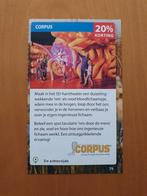 CORPUS 'reis door de mens' 20% korting maximaal 5 personen, Drie personen of meer, Kortingskaart