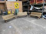 3 tuinbanken, Ophalen, Zo goed als nieuw, Hout