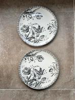 2 x Gien Tulipes Noires taartschaal / pizzabord 30 cm, Huis en Inrichting, Ophalen, Aardewerk, Bord(en)