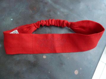Gössl rode linnen haarband, hoofdband, handbestikt nieuw beschikbaar voor biedingen