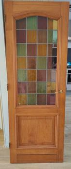 Houten binnendeur met glas in lood, Glas, Minder dan 80 cm, Gebruikt, Ophalen