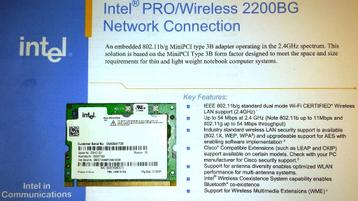 Intel PRO/Wireless 2200BG Mini PCI netwerkkaart 54g 2.4-5Ghz beschikbaar voor biedingen