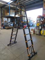 trap telescopisch inschuifbaar 2x 9 treeds, Doe-het-zelf en Verbouw, Ladders en Trappen, Gebruikt, Trappen.nl, Trap, Zandhaarweg