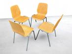 (17) stapelbare schoolstoelen – hout & chroom, Ophalen, Gebruikt, -, -