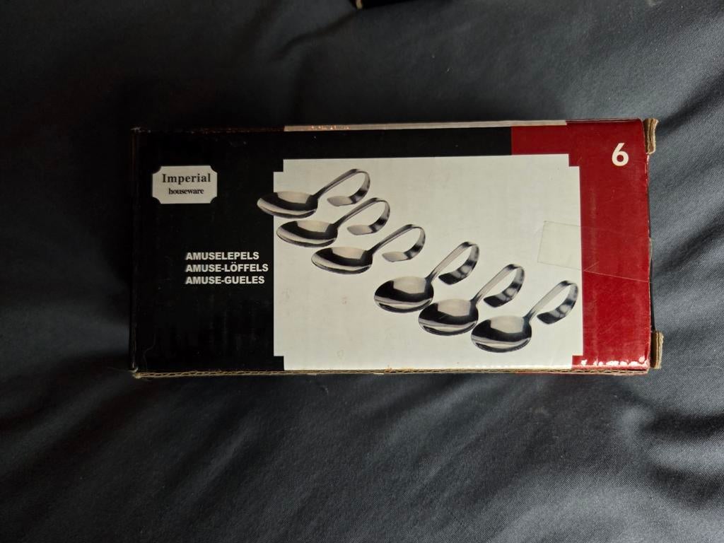 12 Amuse Lepels, Ophalen of Verzenden, Zo goed als nieuw, Rvs of Chroom