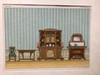 litho Gebr. Braakensiek eetkamer-ameublement, modern 1900, Antiek en Kunst, Ophalen of Verzenden