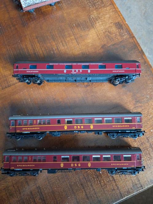 3x passagiers wagon DSG, Hobby en Vrije tijd, Modeltreinen | H0, Zo goed als nieuw, Wagon, Gelijkstroom, Liliput, Ophalen of Verzenden
