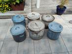 Zinken wasteilen of ketels en Geëmailleerde teilen vintage, Tuin en Terras, Tuinwanddecoratie, Ophalen, Gebruikt