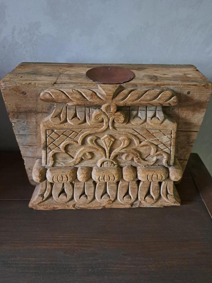 Mooi zwaar landelijk houten ornament, Antiek en Kunst, Curiosa en Brocante, Ophalen