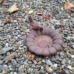 vogel drinkbak / voerbak gietijzer met vogeltje, Ophalen of Verzenden, Gebruikt