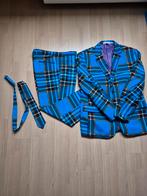 OppoSuits Blauw Geruit Pak Maat 56 (XL), Blauw, Maat 56/58 (XL), Ophalen of Verzenden, Zo goed als nieuw