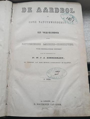 1854 De Aardbol en zijne natuurwonderen deel  1. beschikbaar voor biedingen