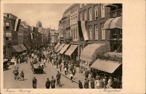 's Hertogenbosch Hoogen Steenweg zeer druk+vlaggen, Verzamelen, Ansichtkaarten | Nederland, Ongelopen, Noord-Brabant, Voor 1920