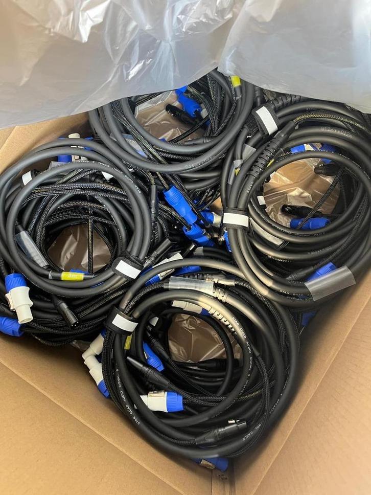 DMX 3 pole / PowerCON Doorlus Combi Kabels (Pro Kwaliteit), Muziek en Instrumenten, Licht en Laser, Nieuw, Licht, Ophalen of Verzenden