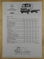Mercedes 609D Technische Specificatie folder ca 1987 609 D, Ophalen, Mercedes, Zo goed als nieuw, Mercedes-Benz