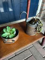 2 koperen potten / hangers, Ophalen, Koper