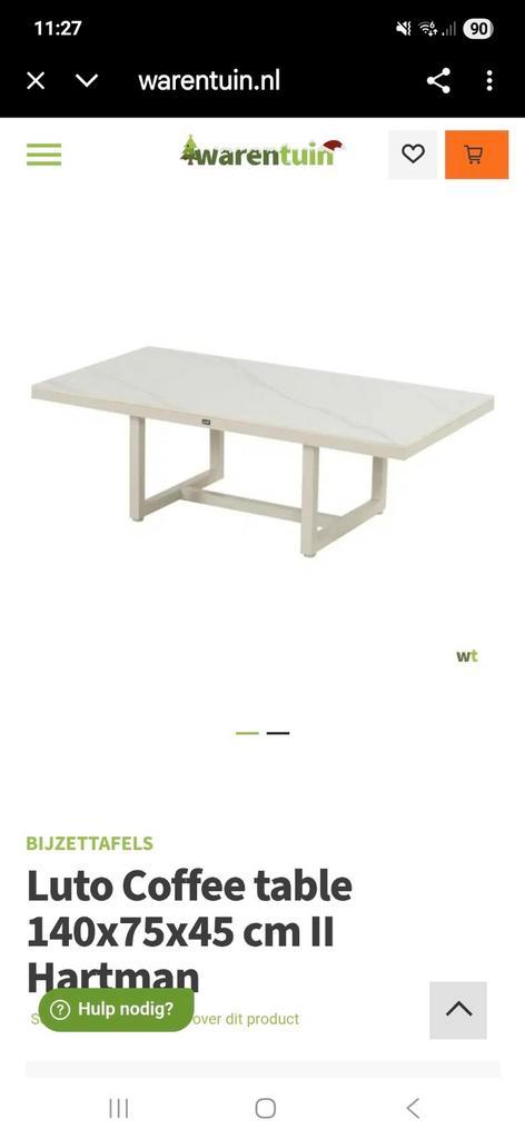Hartman  Salontafel/Tuintafel LUTO, Tuin en Terras, Tuintafels, Nieuw, Rechthoekig, Aluminium, Ophalen