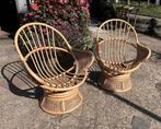 Gratis bezorging!Mid century retro vintage bamboe draaistoel, Overige materialen, Gebruikt, -, -