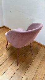 Roze Corduroy Stoel & Voetenbank, Ophalen, Gebruikt, 75 tot 100 cm, Stof