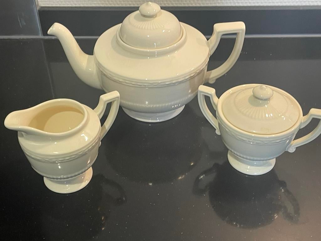 Recamier theepot, suikerpot en melkkannetje, Ophalen of Verzenden