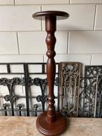 Brocante Houten Plantentafel Bijzettafel hout gedraaide poot, Ophalen, Minder dan 55 cm, Gebruikt, Rond