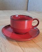 kop en schotel "Melitta" rood, Ophalen of Verzenden, Zo goed als nieuw, Overige stijlen, Kop(pen) en/of Schotel(s)