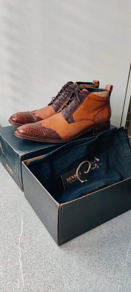 Sendra lage western schoen 15669P cognac bruin met python, Kleding | Heren, Schoenen, Zo goed als nieuw, Bruin, Ophalen of Verzenden