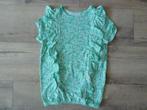 WE Fashion top mint groen bloemetjes maat 134/140 zgan, Meisje, Ophalen of Verzenden, Zo goed als nieuw, Shirt of Longsleeve