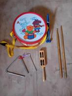kinder trommel - triangel - rammelaar - drumstok muziek, Ophalen, Gebruikt, Trommel