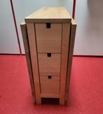 Houten tafel, beide bladen inklapbaar. 8 diepe houten lades, Huis en Inrichting, Tafels | Eettafels, Ophalen, Zo goed als nieuw