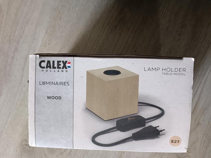 calex lamp houder sokkel blok hout nieuw e 27 e27, Huis en Inrichting, Lampen | Tafellampen, Nieuw, Minder dan 50 cm, Hout, Ophalen of Verzenden