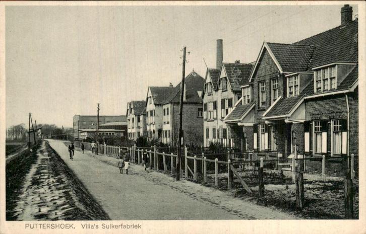 Puttershoek - Suikerfabriek - Villas, Verzamelen, Ansichtkaarten | Nederland, Gelopen, Zuid-Holland, Voor 1920, Ophalen of Verzenden