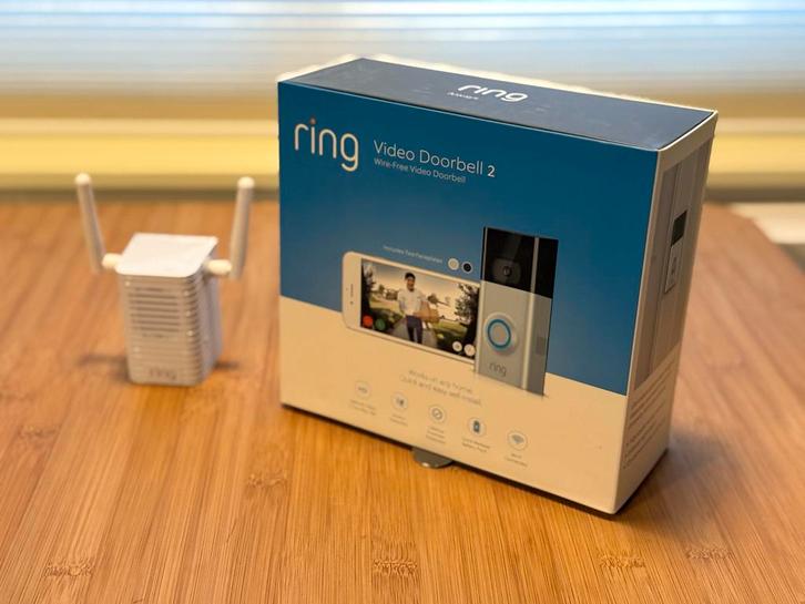 Ring Video Doorbell 2 + Chime, Doe-het-zelf en Verbouw, Alarmsystemen, Gebruikt, Compleet systeem, Beweging, Draadloos, Ophalen of Verzenden