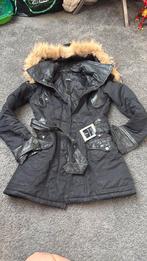 WinterJas van leerpaleis amsterdam merk froccella, Zwart, Ophalen of Verzenden, Maat 34 (XS) of kleiner, Froccella